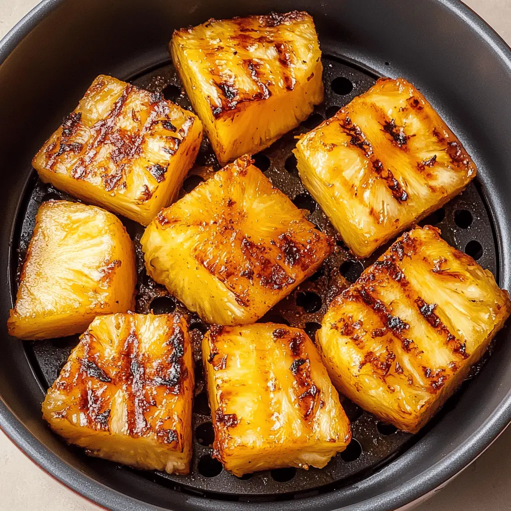 Satisfy your sweet tooth with this easy Air Fryer Grilled Pineapple! Bursting with juicy flavors, this treat is perfect for BBQs, summer parties, or as a delightful snack. Simply slice fresh pineapple, season, and let the air fryer work its magic. Save this recipe to impress your friends and enjoy a tropical taste at home!