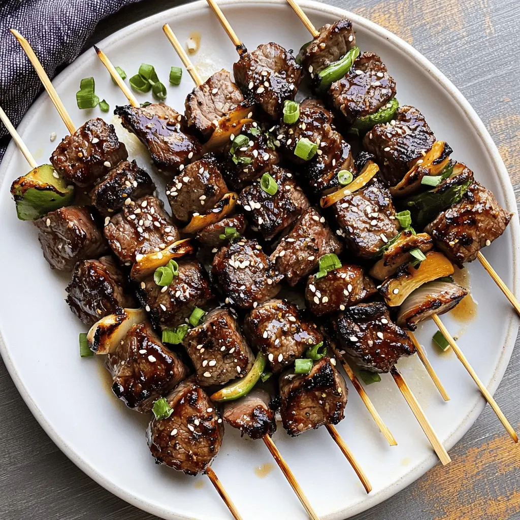 These Asian Garlic Steak Skewers are a mouthwatering blend of tender beef and bold flavors! Marinated in soy sauce, garlic, and ginger, each bite is packed with savory goodness. Perfect for grilling on a warm evening or for your next backyard barbecue. Save this recipe for an impressive dish that your friends and family will love!