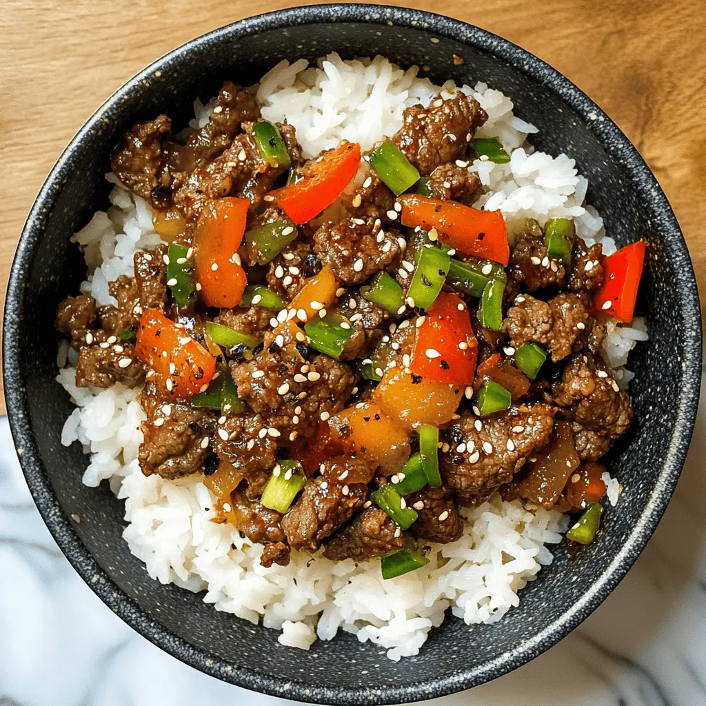 Looking for an easy weeknight dinner? This Beef and Pepper Rice Bowl combines tender beef with colorful peppers and fluffy rice for a delicious meal. It’s packed with bold flavors and can be customized with your favorite veggies. Perfect for busy nights or meal prep! Save this recipe for a quick, satisfying dinner idea!
