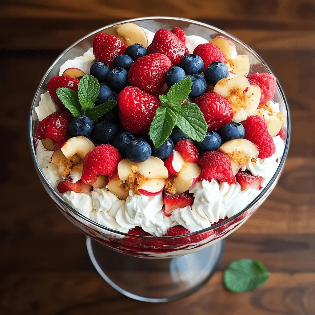 Layers of light sponge cake, mixed berries, and creamy vanilla pudding make this Berry Trifle a delightful treat. Perfect for gatherings or a cozy dessert at home, it's all about refreshing flavors and vibrant colors. Save this easy trifle recipe now and impress your family and friends at your next occasion!