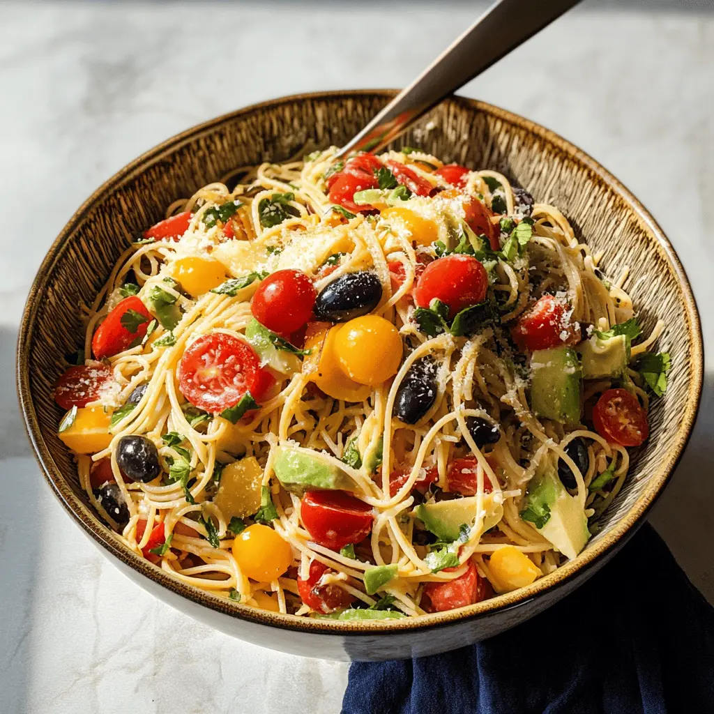 Enjoy a delightful twist on pasta with this Best California Spaghetti Salad! Bursting with fresh vegetables, tender spaghetti, and a zesty dressing, it's the perfect dish for gatherings or picnics. This salad combines vibrant flavors and wholesome ingredients, making it both healthy and satisfying. Save this recipe for your next potluck or summer barbecue—your friends and family will love it!