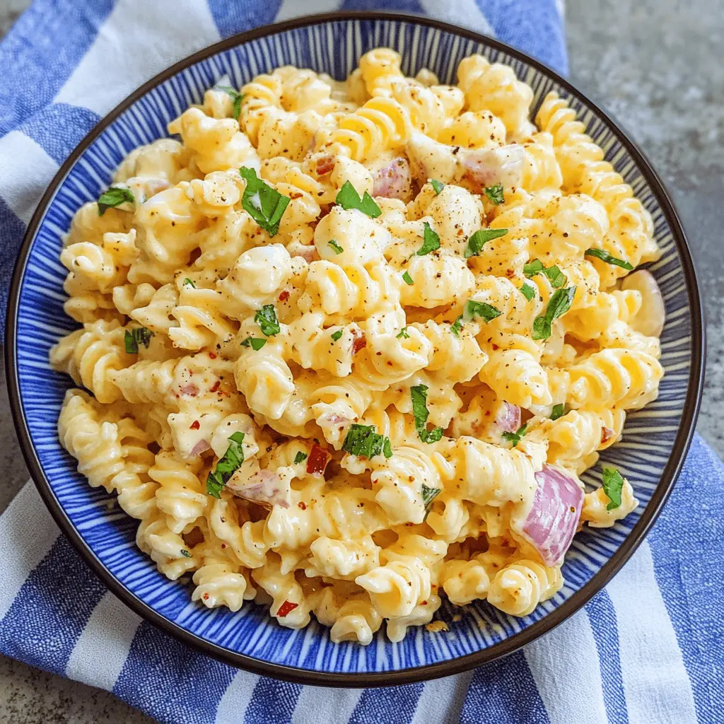This Deviled Egg Pasta Salad combines the classic flavors of deviled eggs with tender pasta for a deliciously easy dish! Featuring creamy mayo, tangy mustard, and a sprinkle of paprika, it’s perfect for picnics, BBQs, or any gathering. Save this recipe for a crowd-pleasing side that will keep everyone coming back for more!