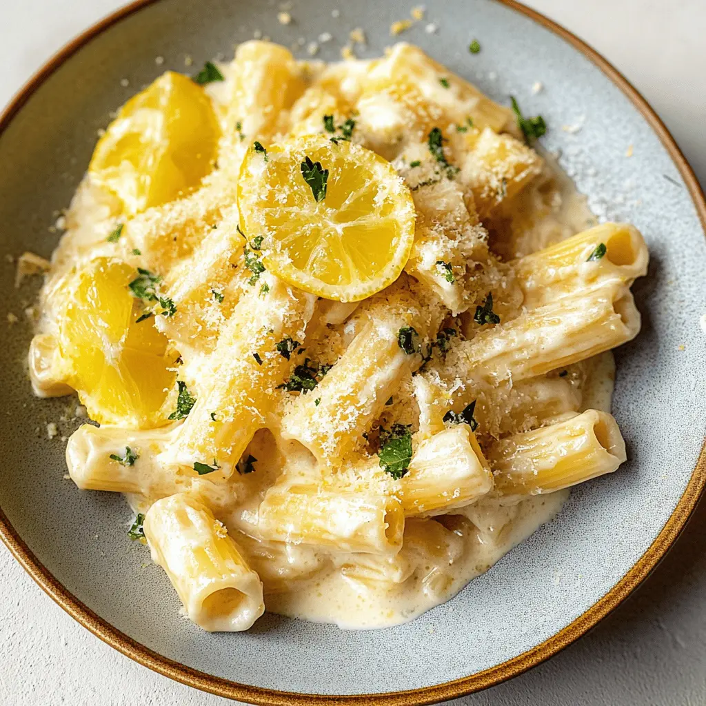 This Easy Creamy Lemon Pasta is a delightful dish that's perfect for any night of the week! With its zesty lemon flavor and rich creamy sauce, it’s sure to brighten your dinner table. Made with simple ingredients, this recipe is quick to whip up and can be enjoyed as a main course or side. Save this pin for a fresh and comforting meal idea that everyone will love! Perfect for weeknight dinners or special occasions!