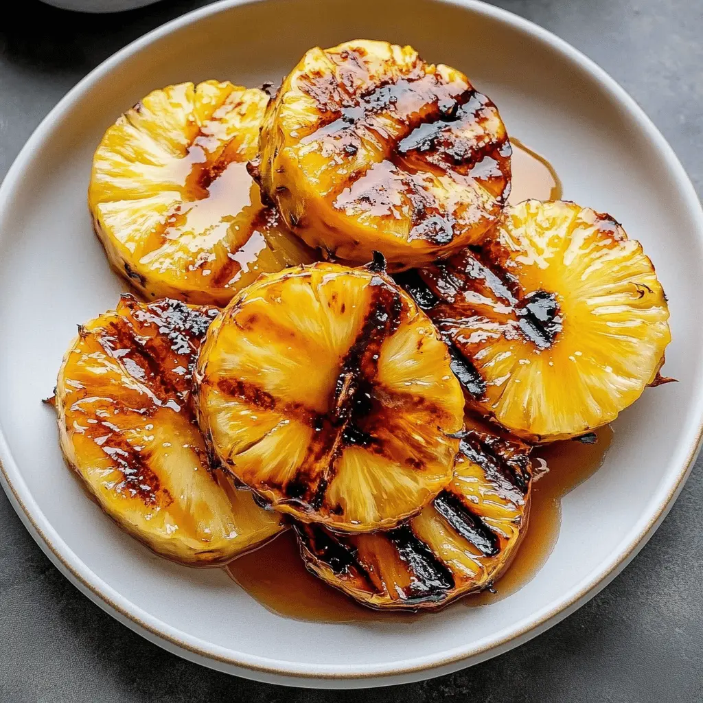 Looking for a simple and delicious dessert? Try this easy grilled pineapple topped with caramelized brown sugar! The natural sweetness of the pineapple complements the rich, buttery flavor of the caramel. Perfect as a summer treat or a BBQ side dish. Don’t forget to save this recipe for your next gathering!