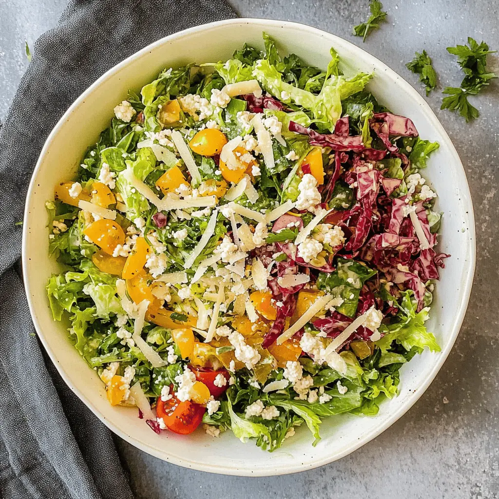 Try this vibrant La Scala Chopped Salad that bursts with fresh flavors! Packed with crisp romaine, savory salami, and tangy cheese, this salad is perfect for those sunny days or family gatherings. With a delightful homemade dressing, it's a crowd-pleaser you'll want to make again and again. Save this recipe for your next outdoor picnic or lunch prep!