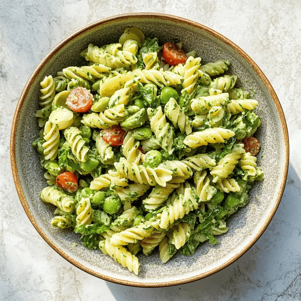 Brighten your meal with this refreshing Green Goddess Pasta Salad! Made with vibrant veggies and a creamy herb dressing, it's perfect for picnics or quick lunches. This recipe features fresh basil, crunchy cucumbers, and tender pasta, all tossed together for a delightful taste experience. Save it now to impress your guests at your next gathering!