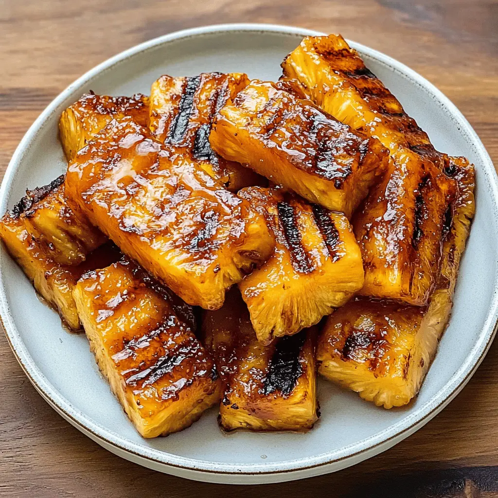 Bring a taste of summer to your table with this Grilled Caramelized Brown Sugar Pineapple! This recipe showcases sweet, juicy pineapple that gets beautifully caramelized on the grill, making it a perfect dessert or topping for ice cream. Save this delicious treat for your next backyard barbecue or family gathering!