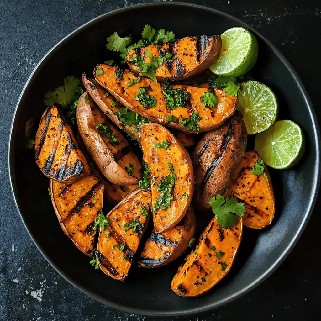 Elevate your grilling game with these flavorful Grilled Cilantro-Lime Sweet Potatoes! The perfect balance of zesty lime and fresh cilantro makes these sweet potatoes a must-try. Easy to prepare and packed with vibrant flavors, they're ideal for summer barbecues or as a side dish for any meal. Save this recipe for your next gathering and impress your guests!