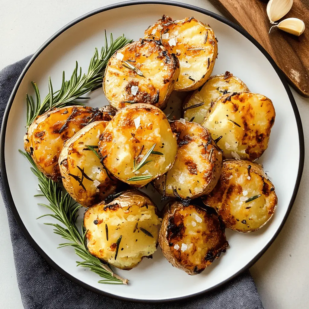 Get ready to elevate your potato game with these Grilled Garlic Rosemary Smashed Potatoes! Crispy on the outside, tender inside, and bursting with the delightful flavors of garlic and fresh rosemary. Perfect as a side for any outdoor gathering or a cozy family dinner. Save this recipe to impress your guests with a simple yet delicious dish!