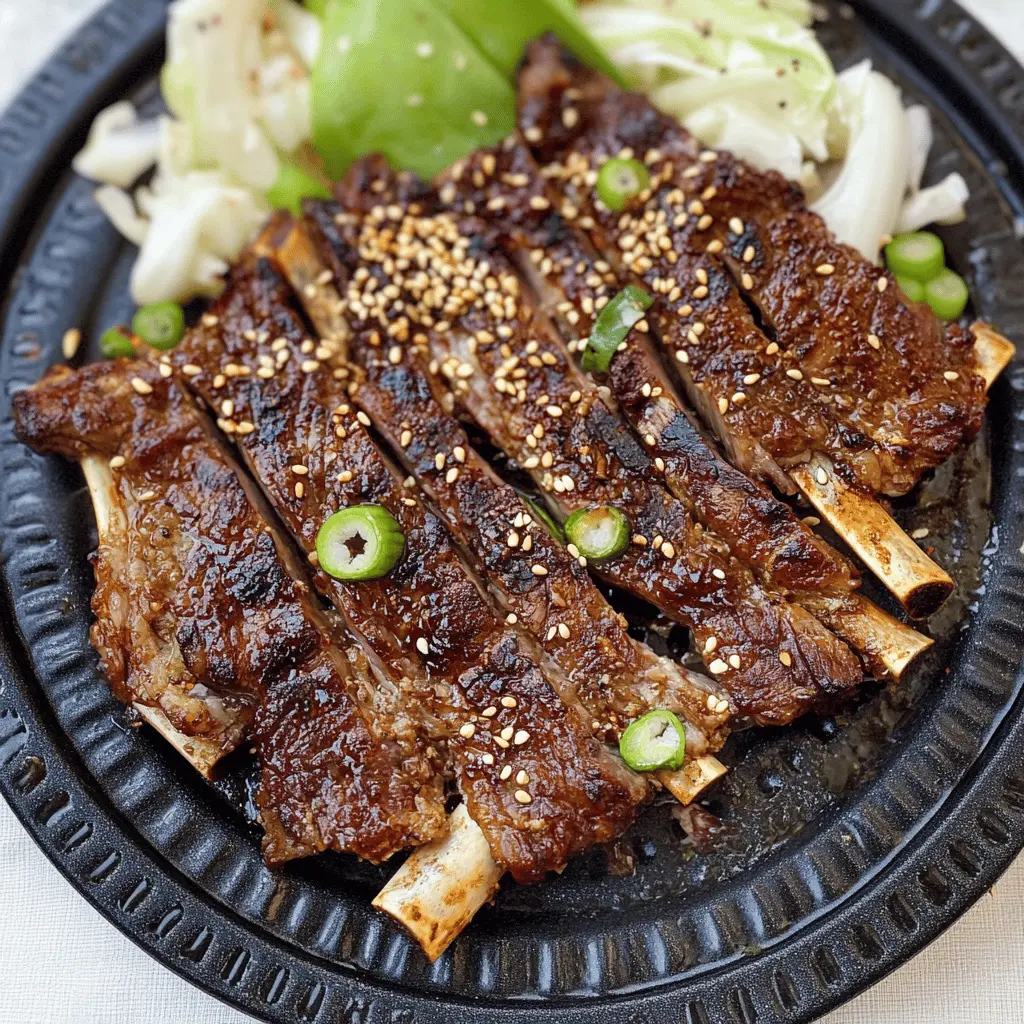 Fire up your grill for these flavorful Grilled Korean Short Ribs! Made with tender beef soaked in a sweet and savory marinade of soy sauce, garlic, and sesame oil, these ribs offer a delicious taste of Korean BBQ right at home. Perfect for family gatherings or weekend cookouts, save this recipe to impress your friends and enjoy mouthwatering meals all summer long!