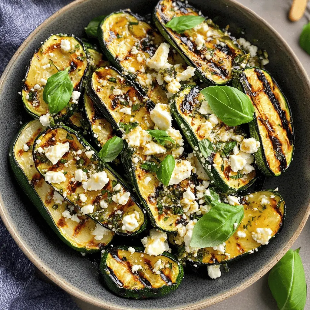Fresh, vibrant, and so easy to make! This Grilled Zucchini with Feta and Basil is a delightful side dish perfect for summer cookouts or weeknight dinners. Enjoy the smoky flavor of grilled zucchini paired with creamy feta and aromatic basil. Save this recipe for a delicious way to elevate your vegetable game! Perfect for gatherings or a healthy treat anytime!