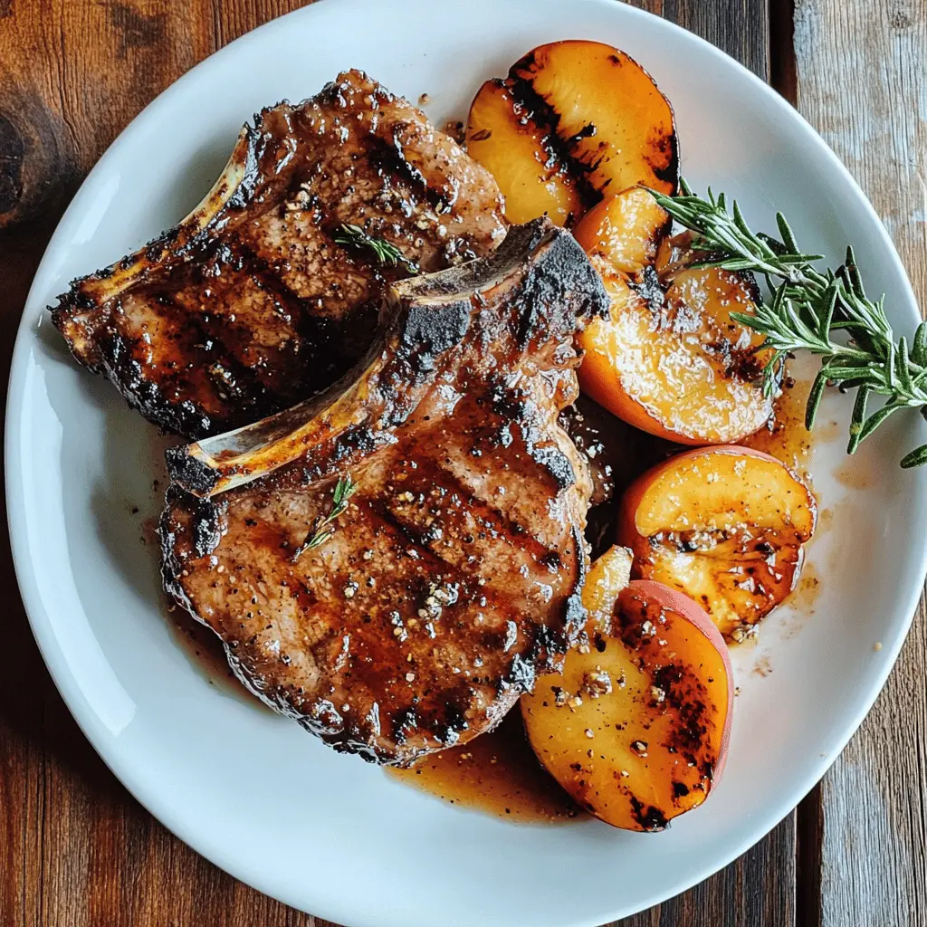 Get ready for some deliciousness with these juicy grilled pork chops topped with a spicy peach glaze! The sweet and spicy combo takes your flavor experience to a whole new level, making it perfect for summer cookouts or family dinners. Save this recipe now for a tasty dish that will impress your guests!
