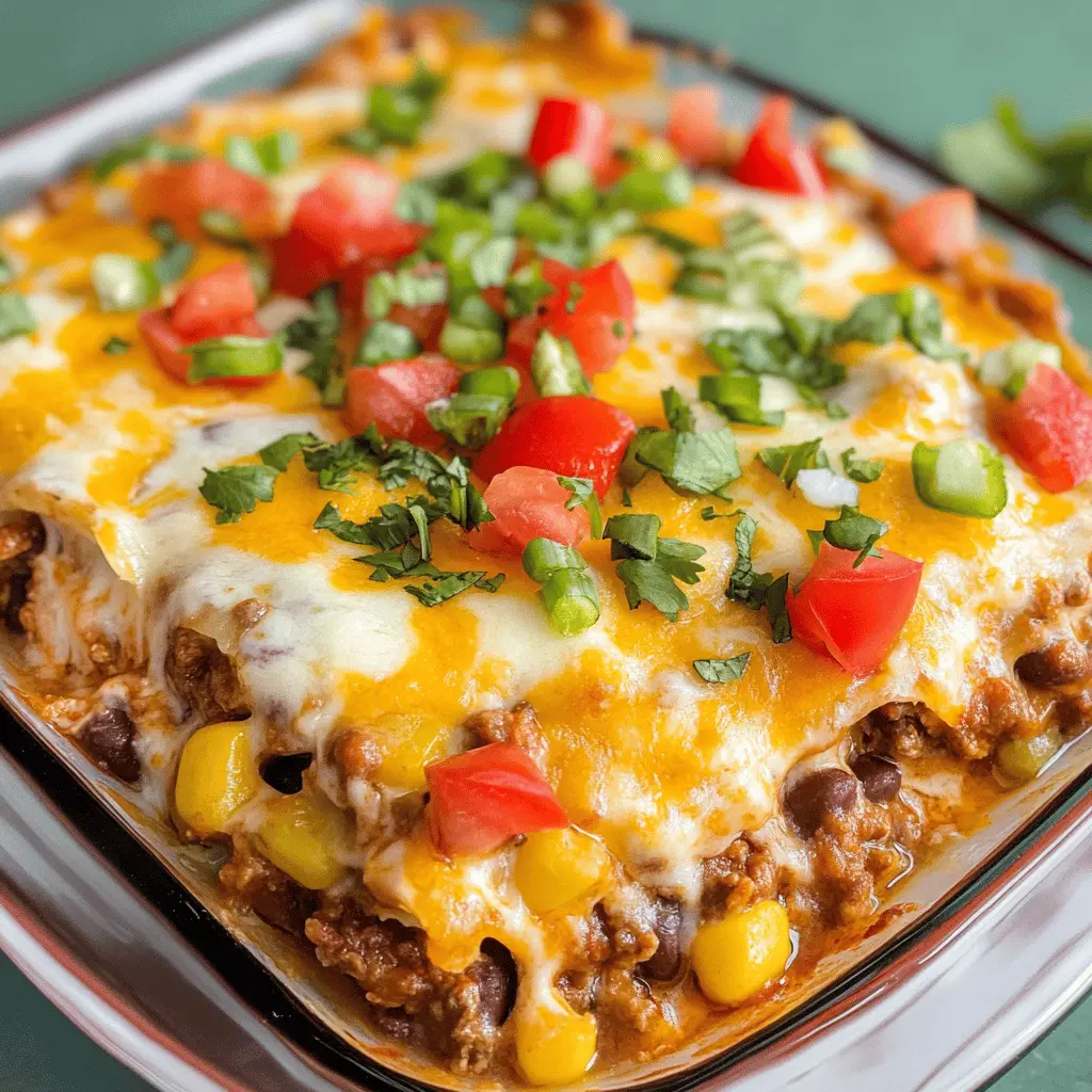 This twist on classic lasagna combines layers of tortillas, seasoned beef, and rich cheese for a satisfying meal. Each bite bursts with Mexican flavors, making it perfect for family dinners or potlucks. Save this delicious Mexican Lasagna recipe for your next gathering or cozy night in! Enjoy the cheesy goodness and hearty spices!