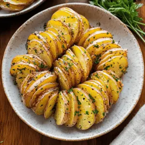 These sliced baked potatoes are a simple yet delightful side dish! With their crispy edges and tender centers, they bring warmth to any meal. Made with fresh herbs and seasonings, they’re perfect for family dinners or gatherings. Save this recipe for your next barbecue or cozy night in!