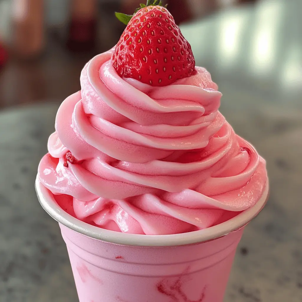 Treat yourself to a creamy Strawberry Dole Whip that's perfect for a hot day! This vegan and gluten-free delight blends fresh strawberries with coconut milk for a refreshing twist on a classic favorite. Easy to make and bursting with flavor, it's an ideal dessert for summer parties or cozy nights in. Save this recipe and impress your friends and family!