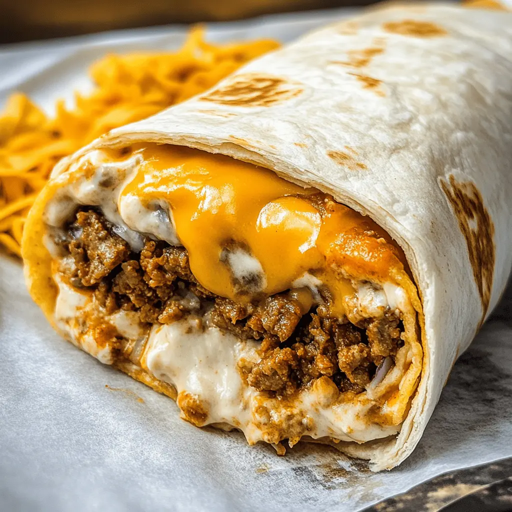 Satisfy your cravings with this Taco Bell Beefy Melt Burrito recipe! Packed with ground beef, gooey cheese, and hearty toppings, this cheesy delight hits all the right spots. Perfect for a quick weeknight meal or a fun gathering with friends, save this recipe now to whip up your favorite fast-food treat at home! Enjoy a bite of nostalgia!