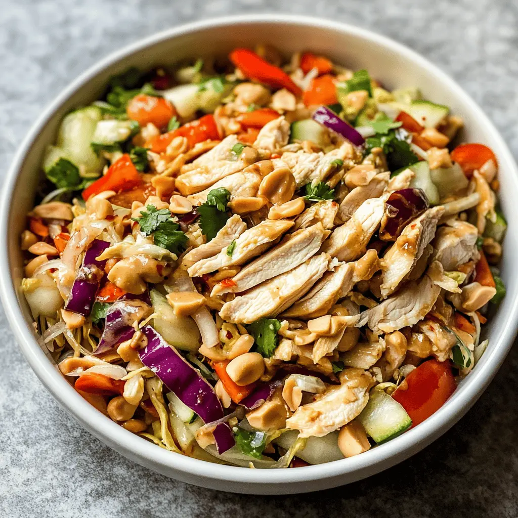 Easy Thai Chicken Salad with Creamy Peanut Dressing