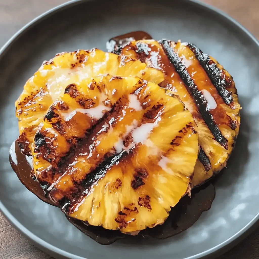 Transform your summer cookouts with this delightful Grilled Pineapple with Brown Sugar Rum Glaze! This easy recipe features juicy, caramelized pineapple slices that are topped with a rich rum glaze, making it the perfect dessert or side for any BBQ. Save this pin for your next gathering and impress your guests with a sweet tropical twist!