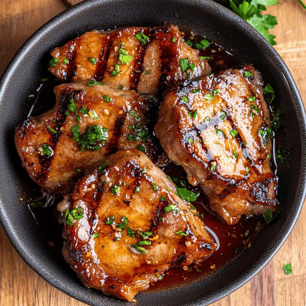 Unlock intense flavors with this easy pork chop marinade! Combining soy sauce, garlic, and apple cider vinegar, it tenderizes and infuses the meat with delicious richness. Perfect for grilling or baking, these marinated pork chops promise a juicy and flavorful meal every time. Save this recipe for your next family dinner or BBQ gathering!