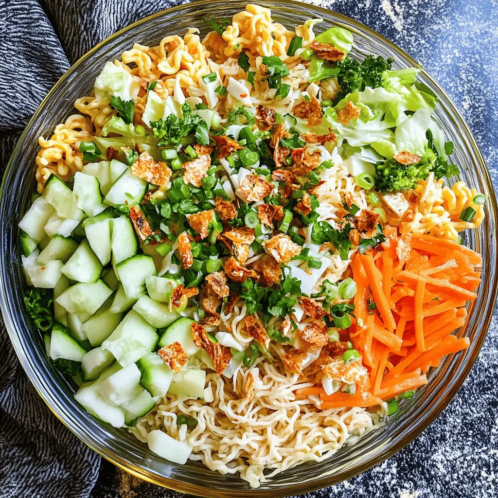 This delightful Ramen Noodle Salad is a perfect blend of crunchy veggies and savory flavors! Packed with fresh ingredients like cabbage, carrots, and green onions, it’s easy to make and perfect for potlucks or quick lunches. Don’t miss out on this tasty recipe—save it now for your next gathering!