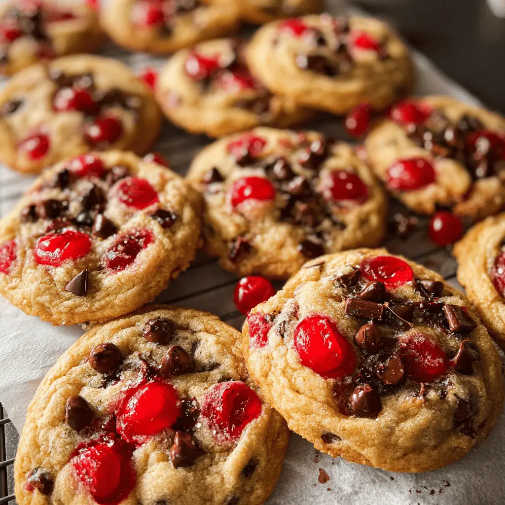Easy Maraschino Cherry Chocolate Chip Cookies