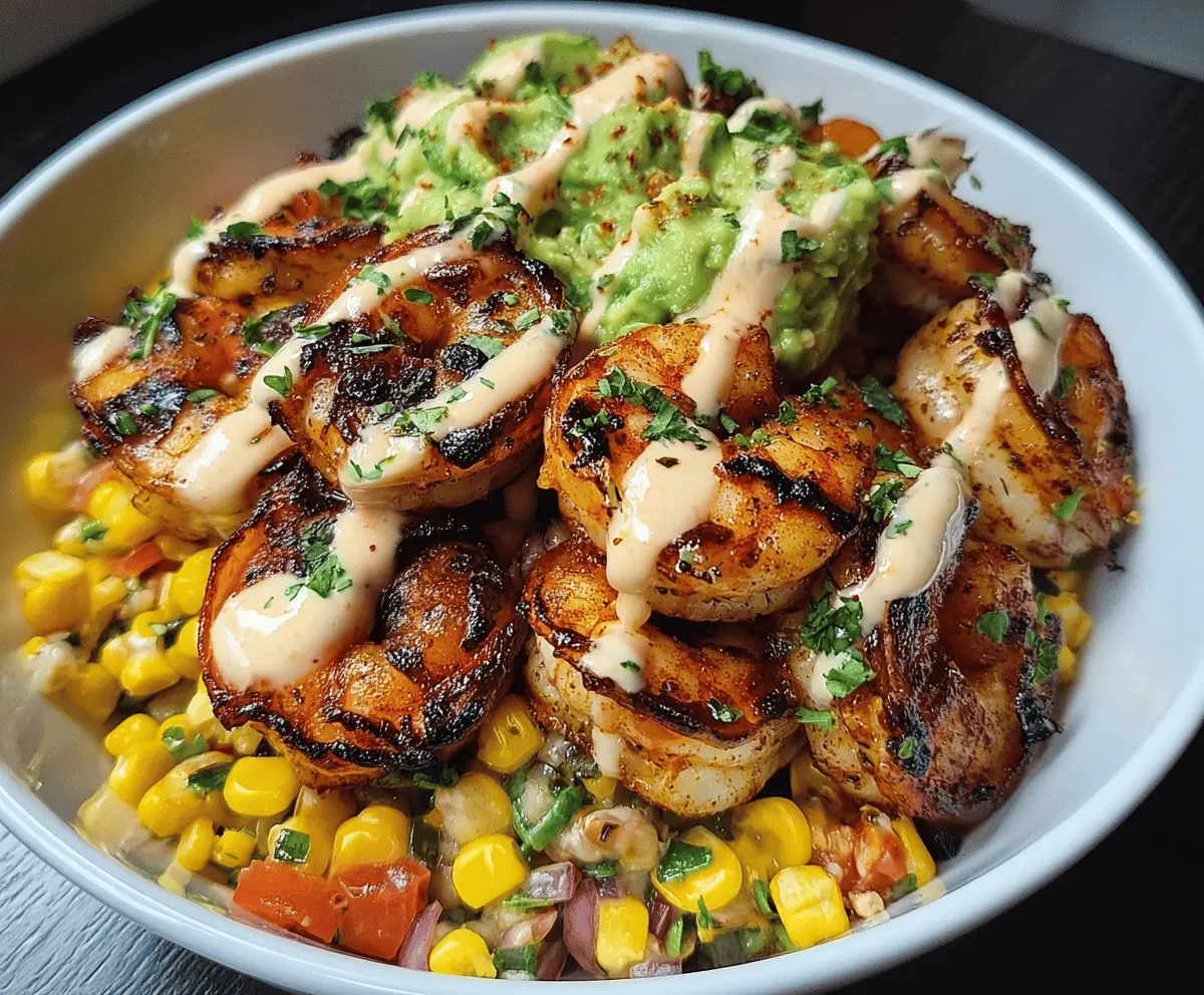 Easy Grilled Shrimp Bowl with Avocado and Corn Salsa