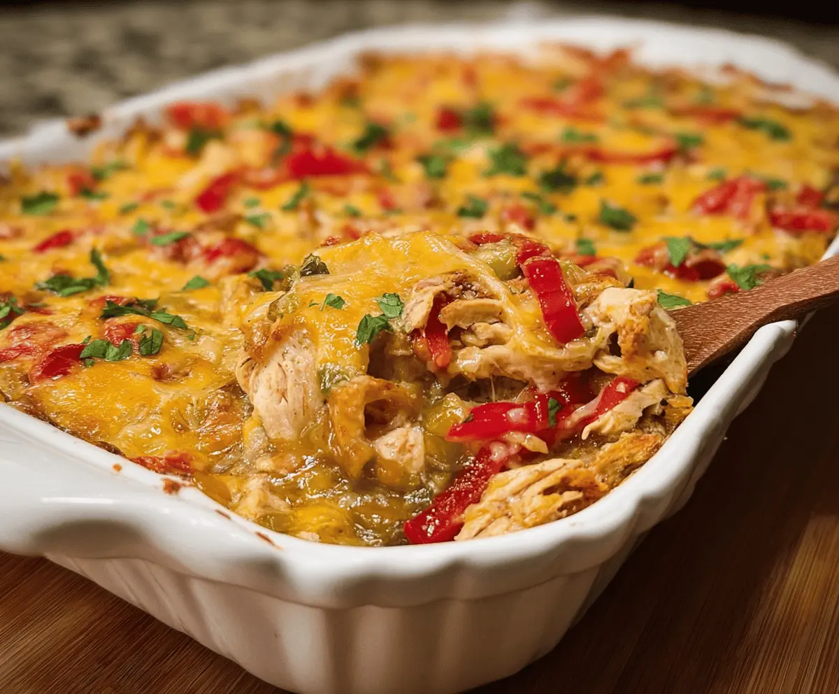 Easy Cheesy Chicken Fajita Casserole Recipe