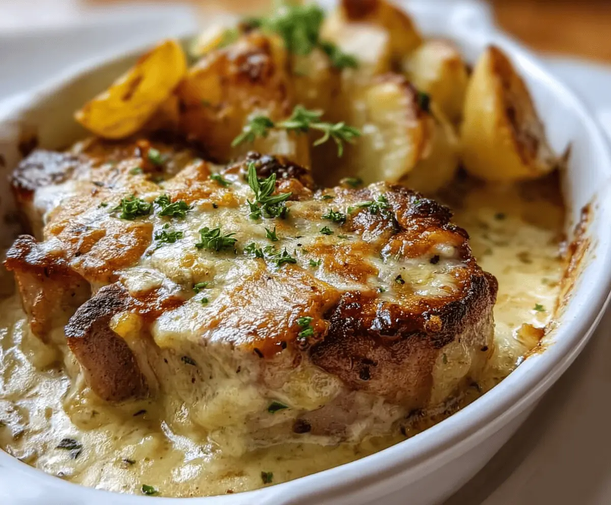 Easy Smothered Pork Chops with Creamy Scalloped Potatoes