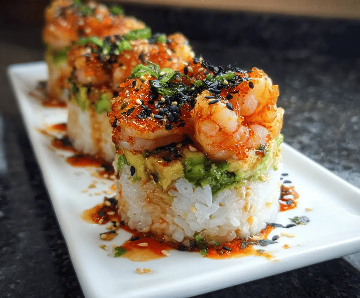 Easy Spicy Shrimp Sushi Stacks Recipe