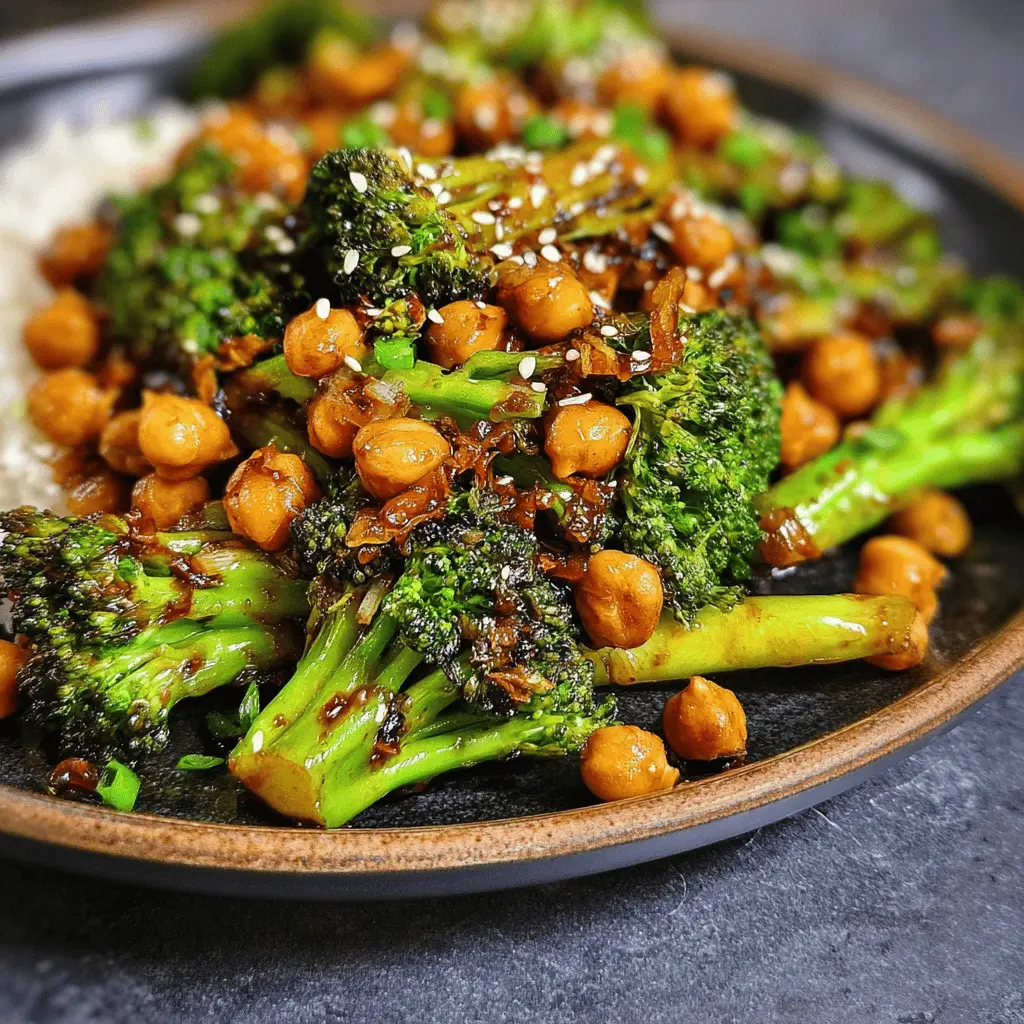 Easy Garlic Broccoli Chickpea Stir Fry