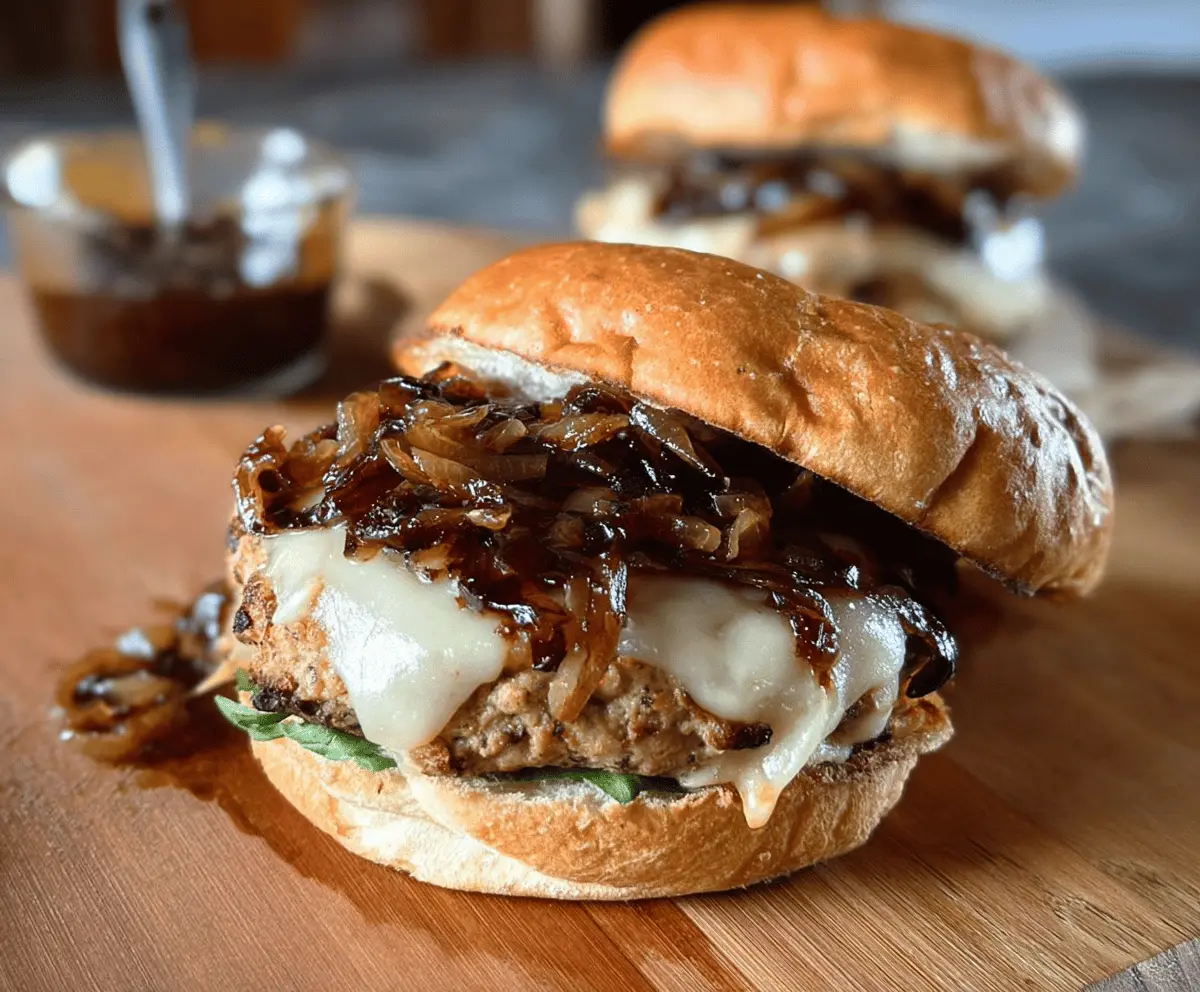 Easy Balsamic Caramelized Onion Turkey Burgers