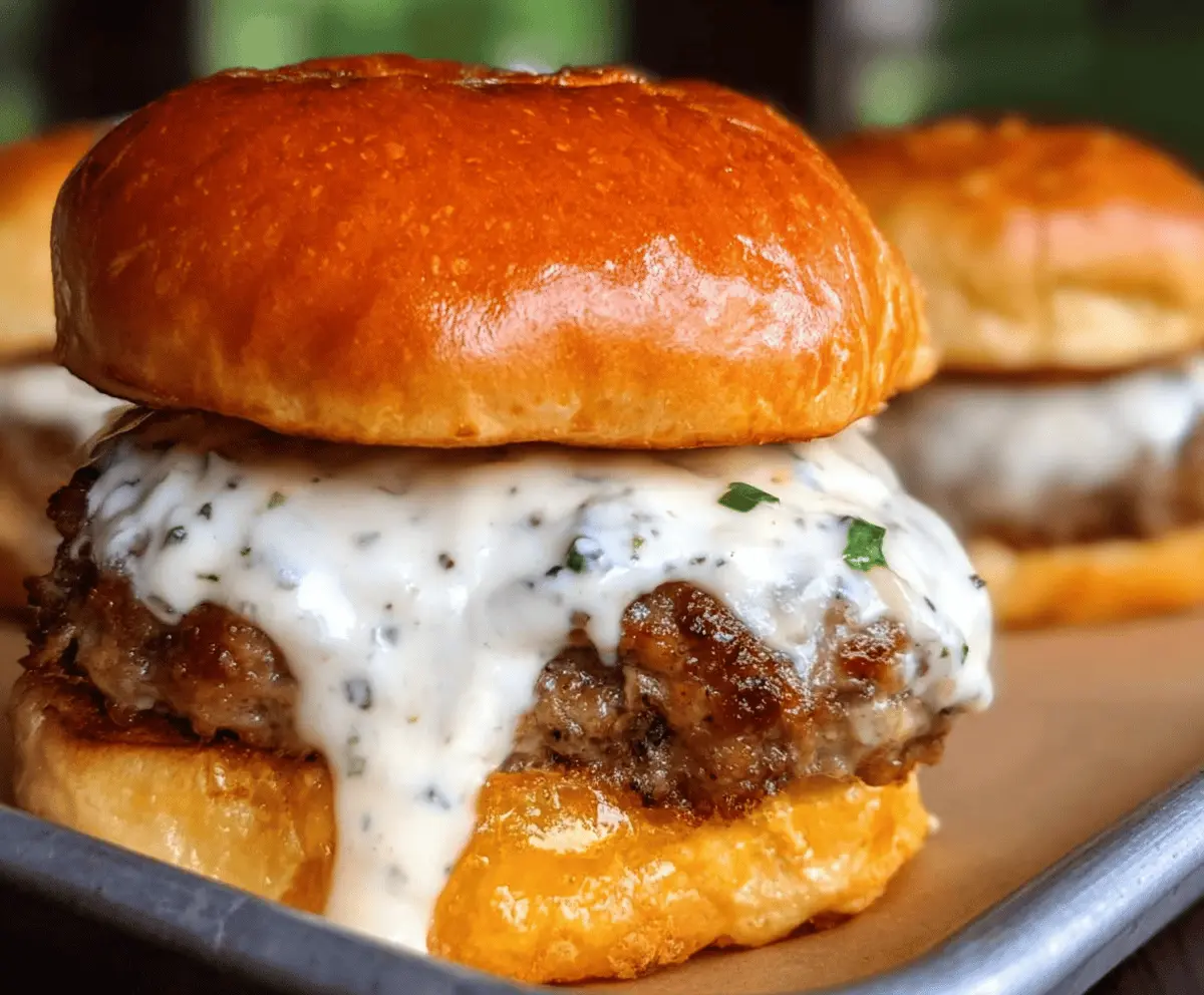 Creamy Garlic Burgers with Easy Garlic Sauce