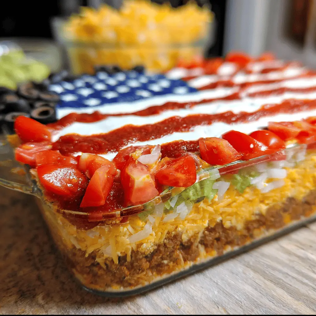 Easy American Flag Layered Taco Dip Recipe