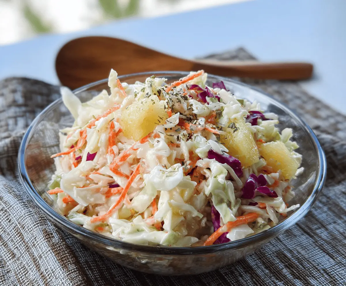 Easy Hawaiian Coleslaw Recipe with Pineapple