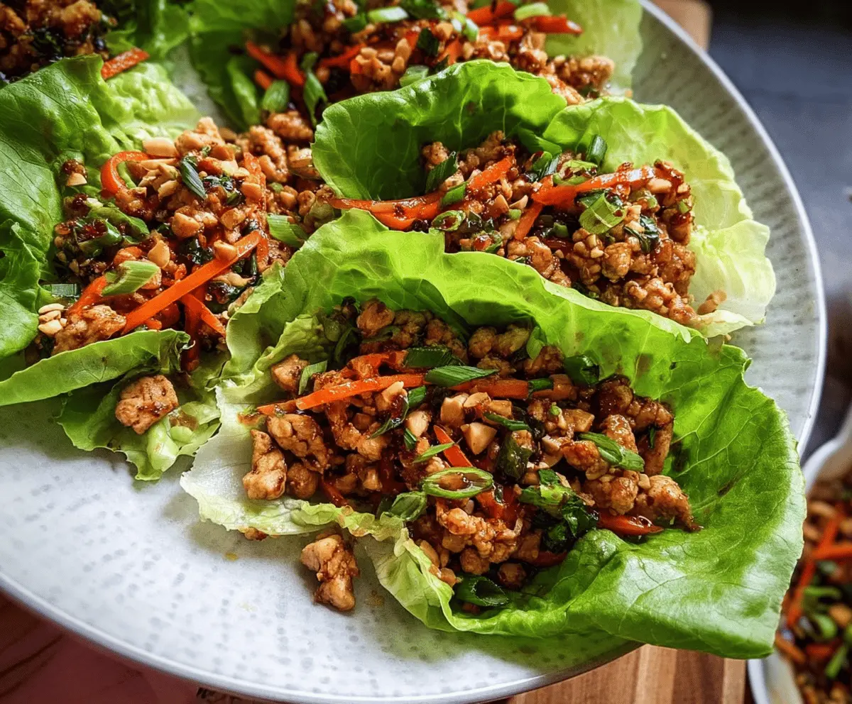 Healthy Thai Chicken Lettuce Wraps Recipe