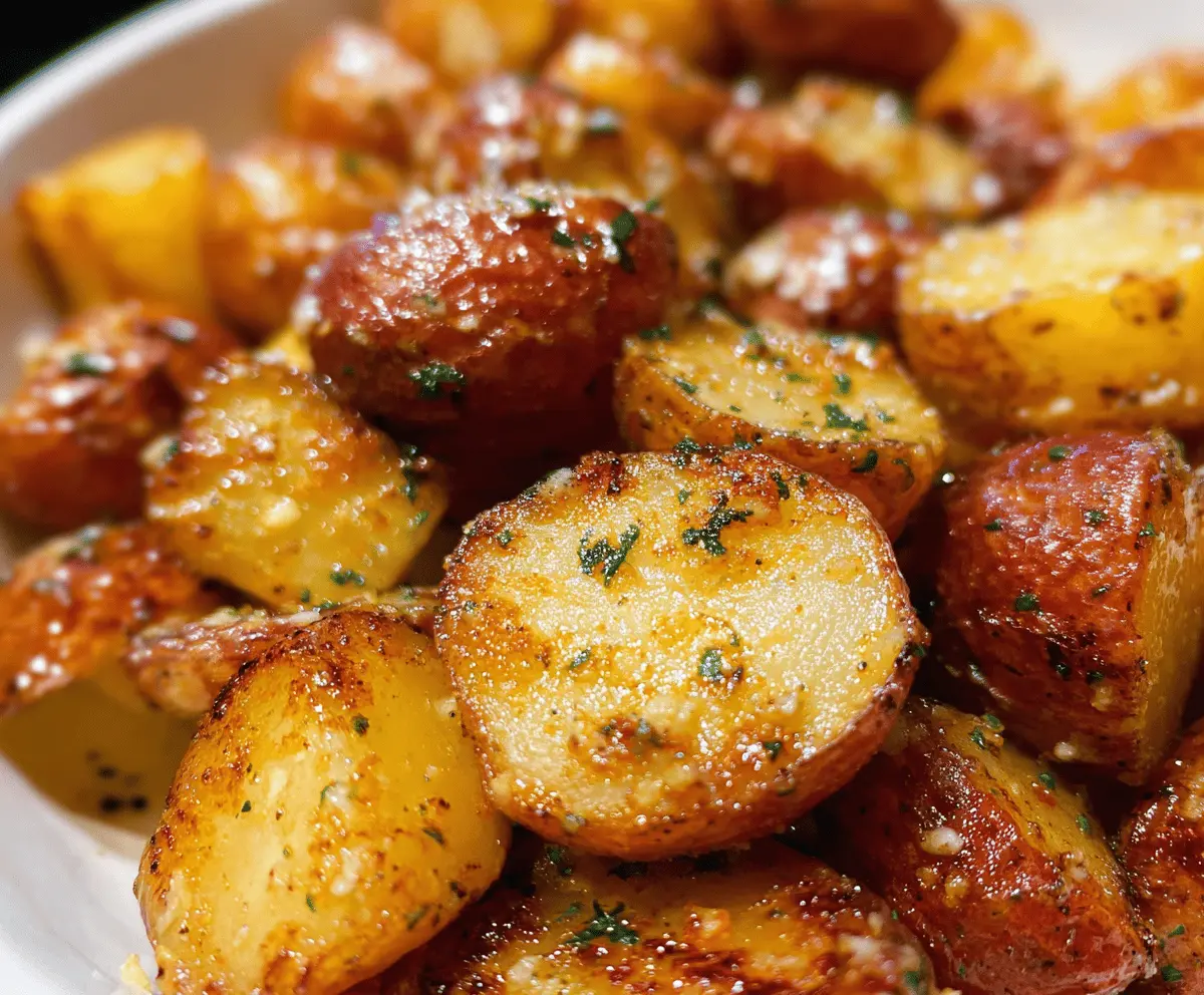 Easy Roasted Garlic Butter Parmesan Potatoes