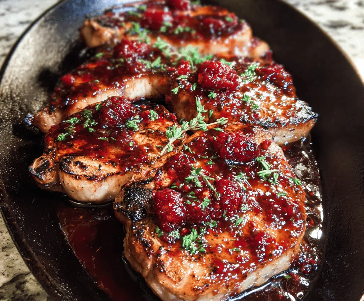 Easy Raspberry Balsamic Glazed Pork Chops Recipe