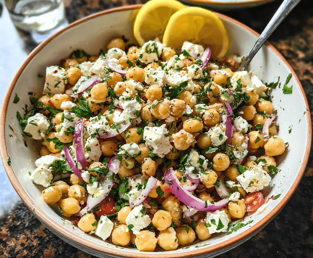Easy Lemony Chickpea and Feta Salad Recipe