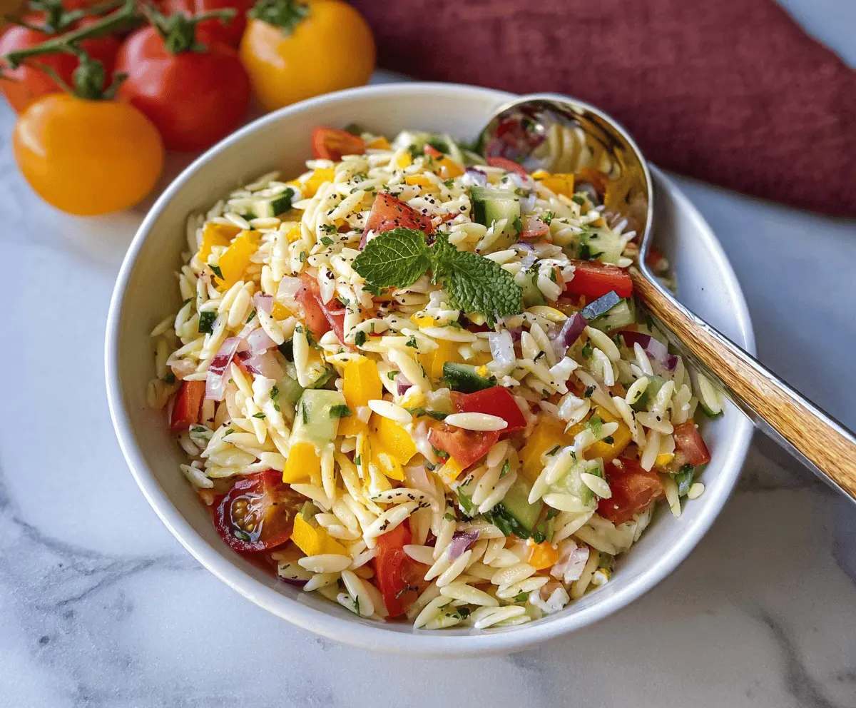 Healthy Rainbow Orzo Salad Recipe