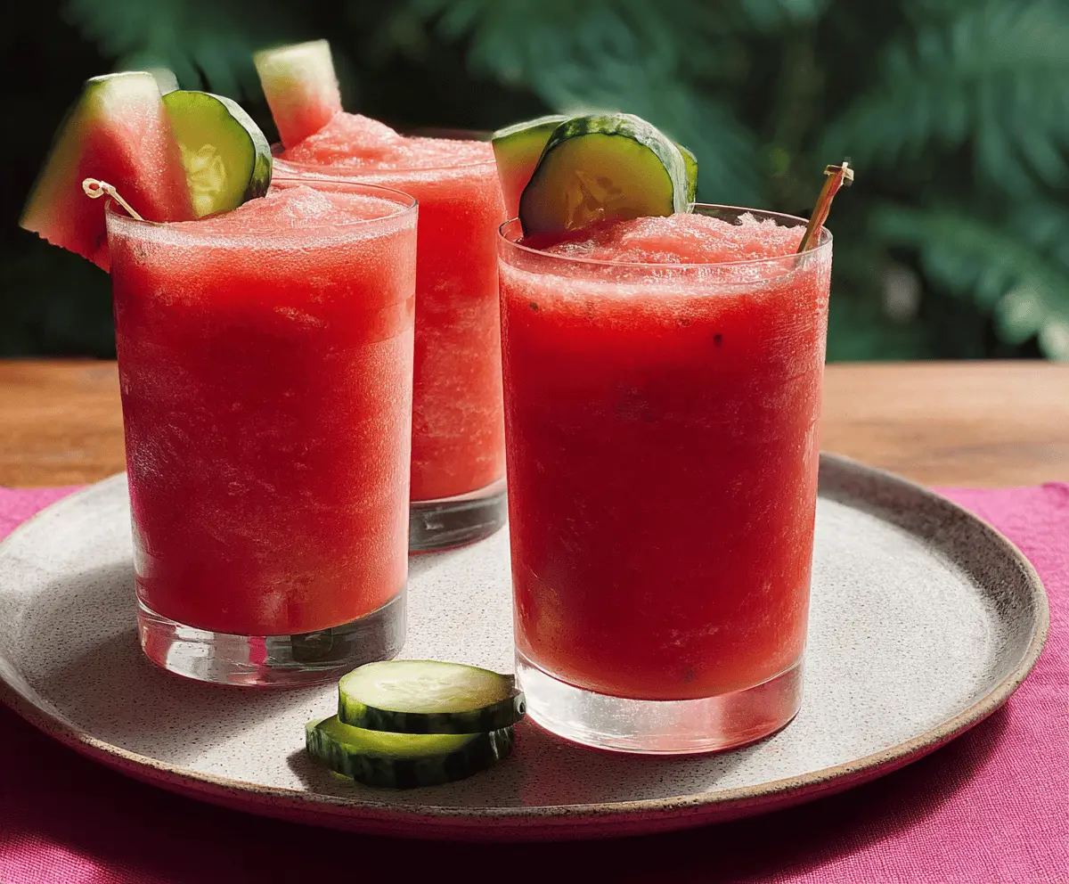 Refreshing Watermelon Cucumber Slushies Recipe