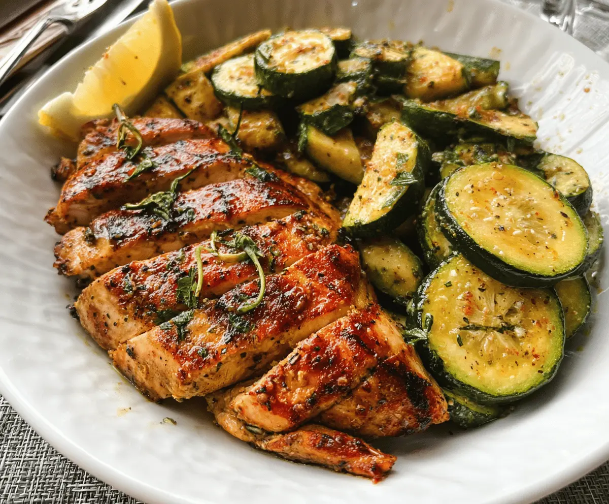 Easy Asado Chicken with Sauteed Lemon Zucchini