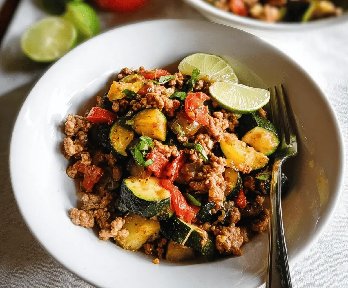 Healthy Ground Turkey and Zucchini Skillet Recipe