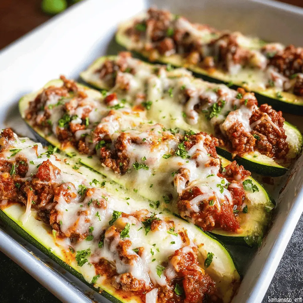 Easy Ground Beef Zucchini Boats Recipe