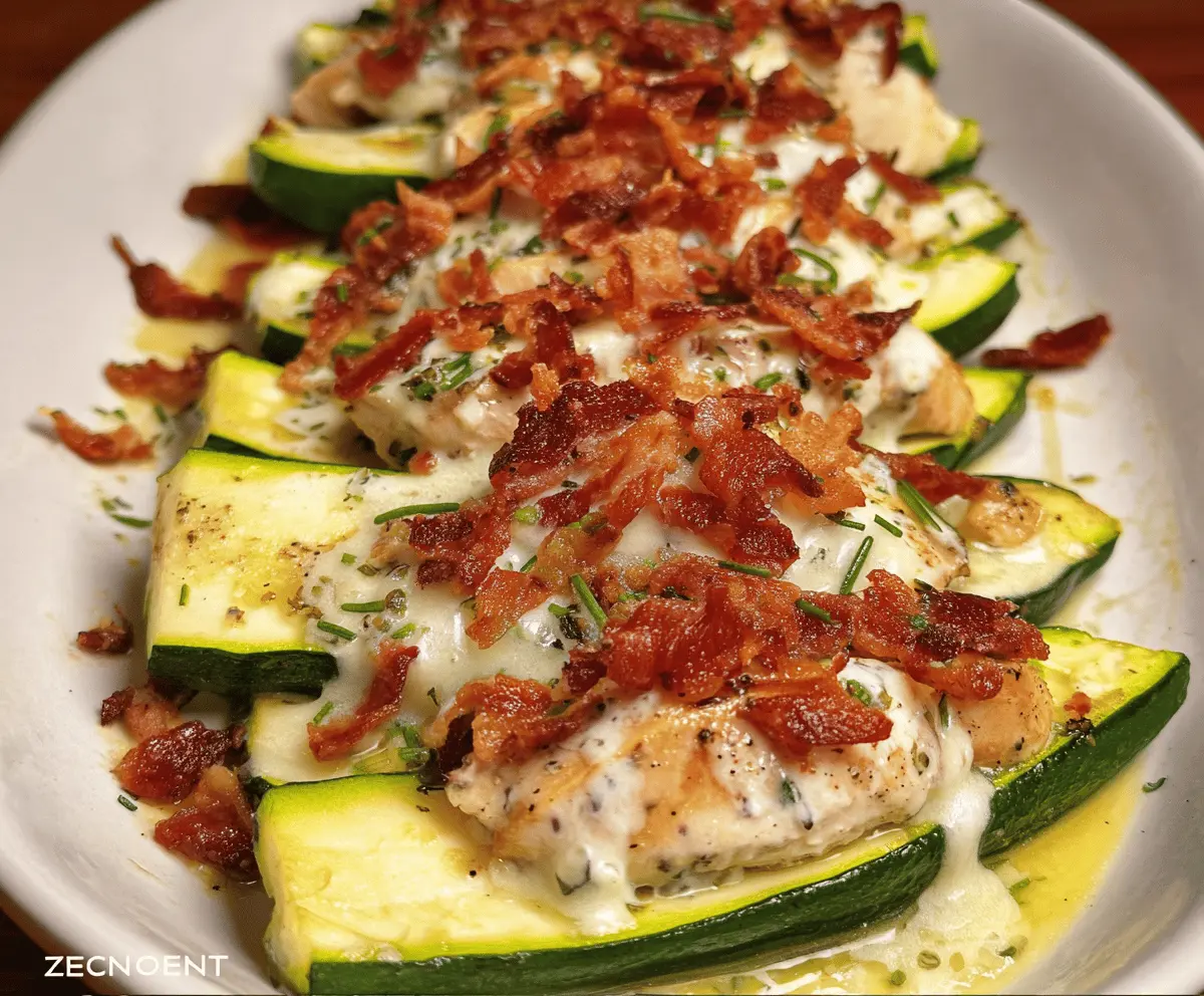Easy Chicken Bacon Ranch Zucchini Bake