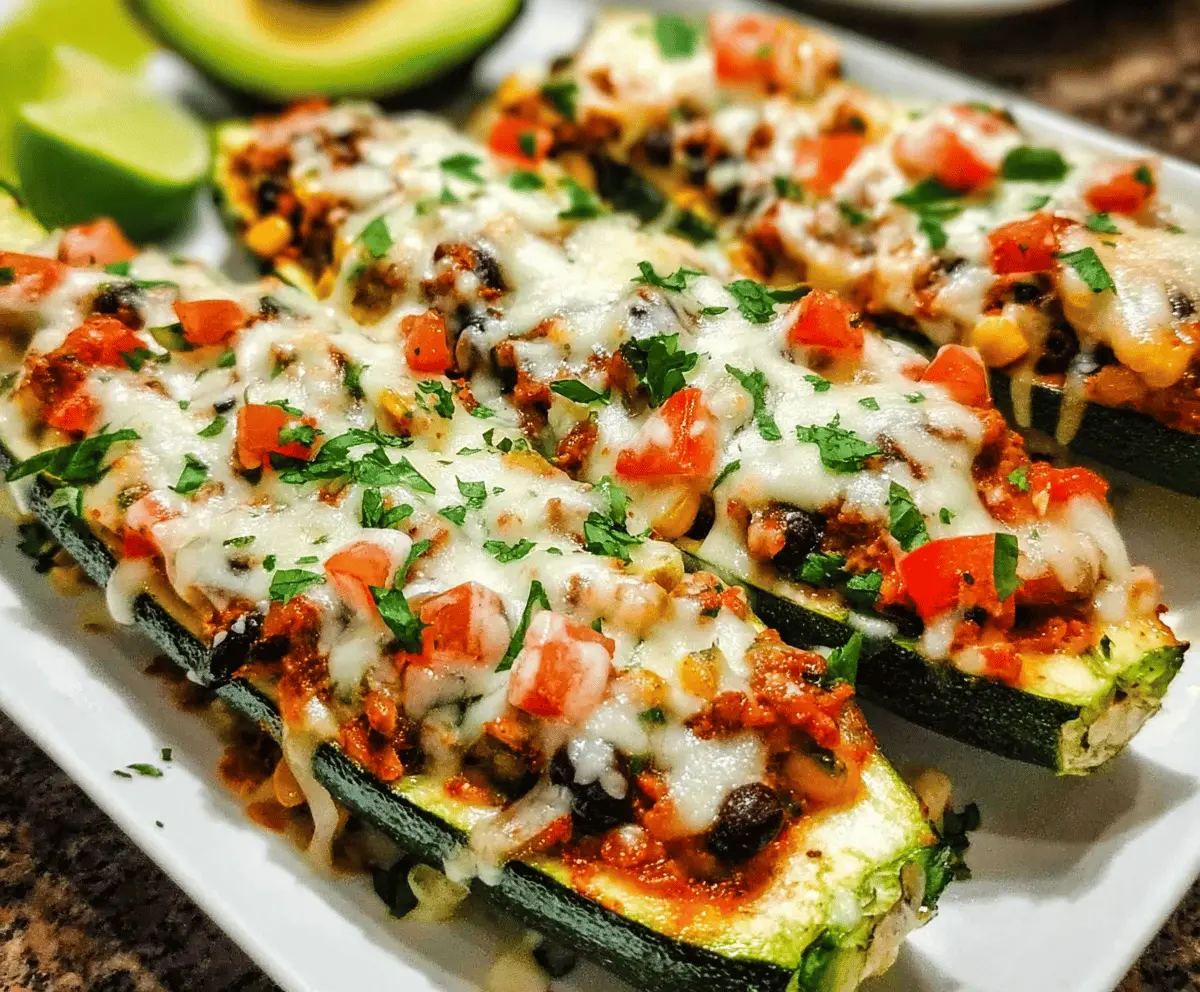 Healthy Mexican Zucchini Boats with Cheese