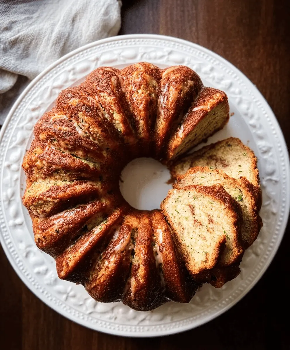 Moist Cinnamon Zucchini Bread in Bundt Pan