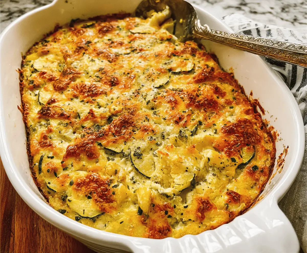 Easy Cheesy Zucchini Squash Casserole Recipe