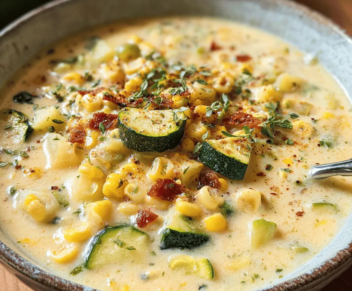 Creamy Summer Corn and Zucchini Chowder Recipe