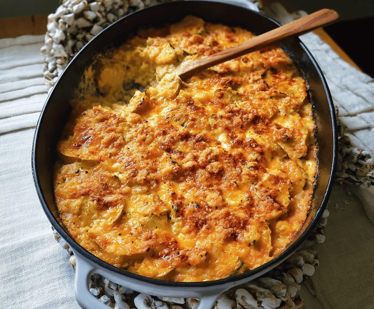 Creamy Southern Squash Casserole With Cheese