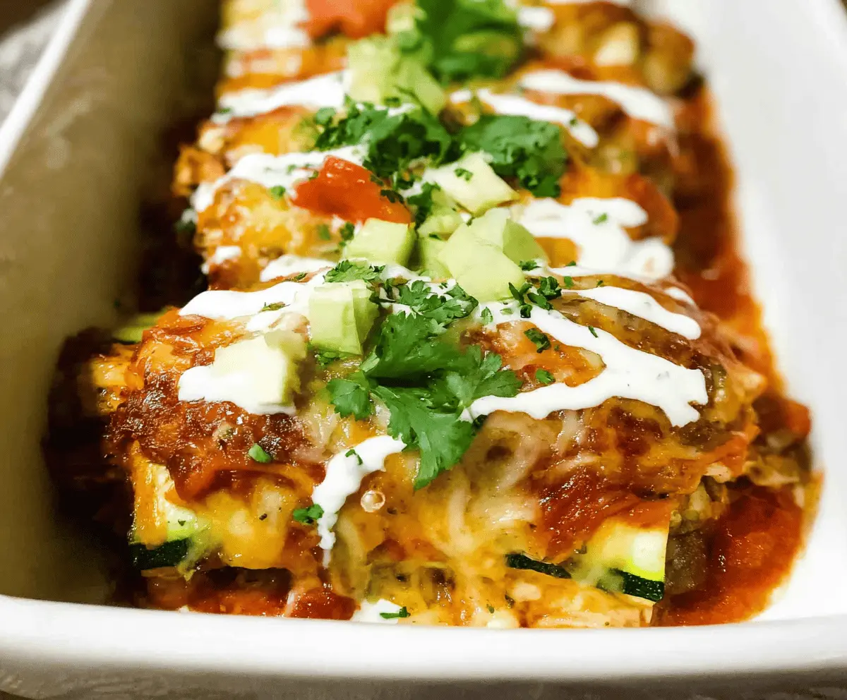 Keto Chicken Zucchini Enchiladas Low Carb Recipe